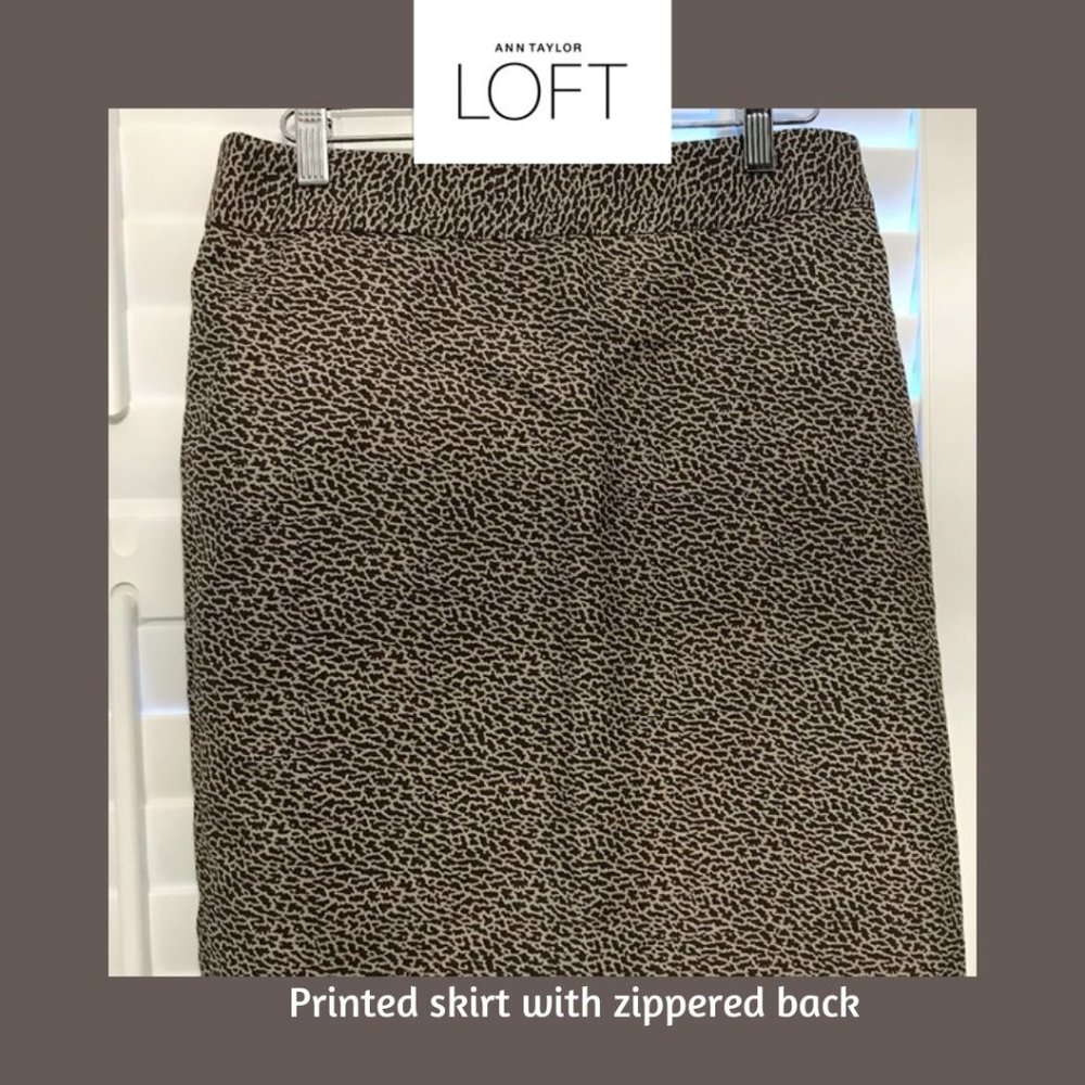 Loft - printed lined skirt, size 4